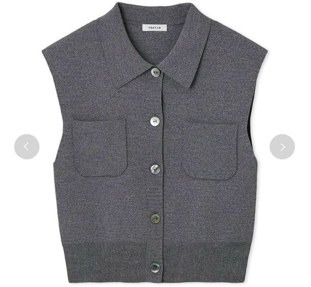 frayi.d フレイアイディー　ポロカラーノースリニットジレ　グレー　GRY