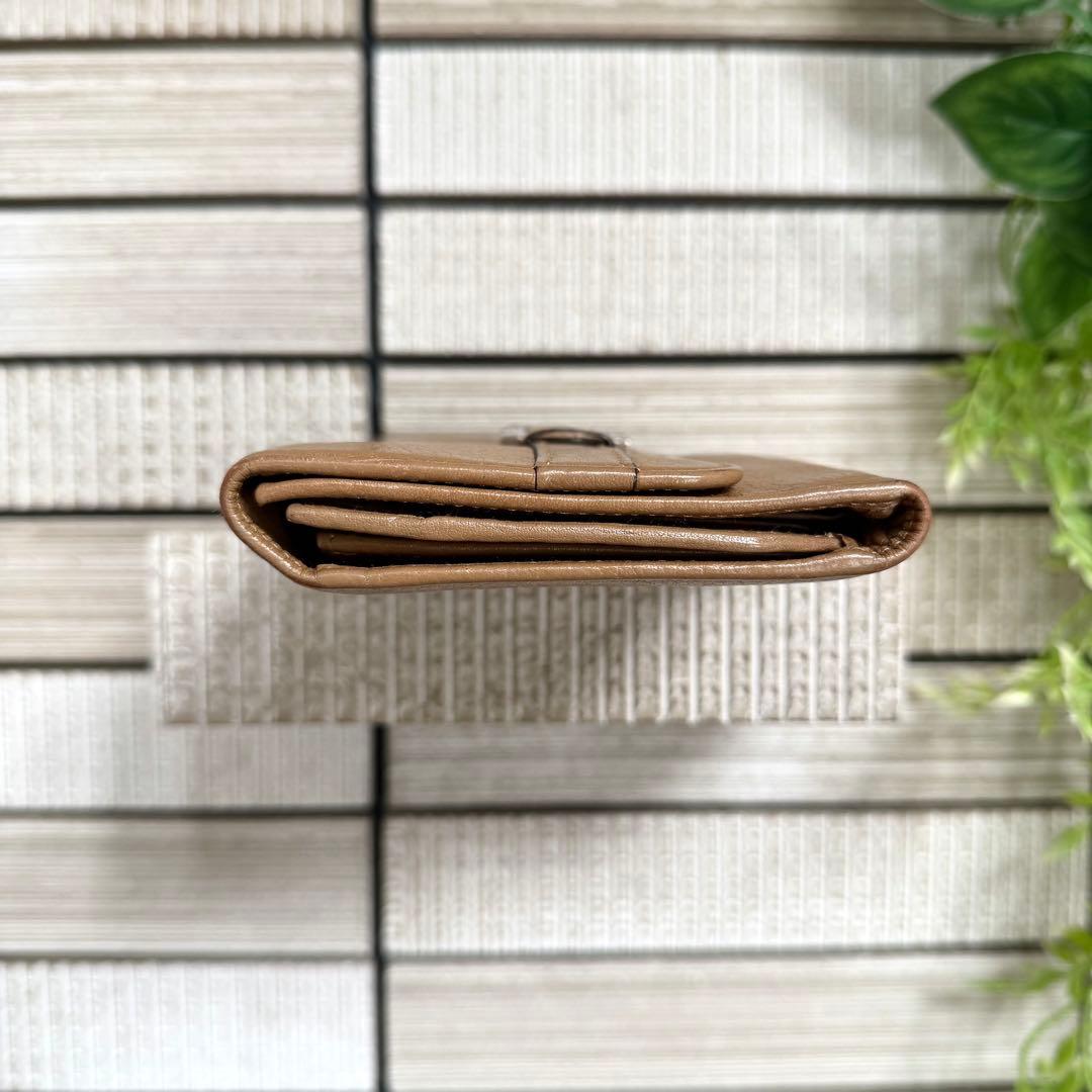 【高級】 サルヴァトーレ フェラガモ レザー 長財布 ブラウン ガンチーニ 金具