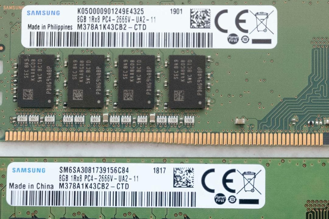 メモリー SAMSUNG DDR4 PC4-2666V-UA2 16GB(8GBx2)