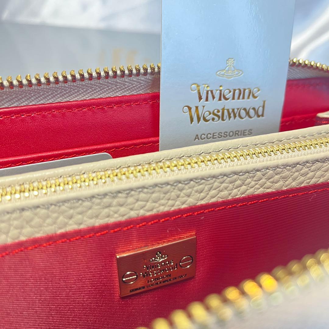 新品 Vivienne Westwood ベージュ赤内装 長財布
