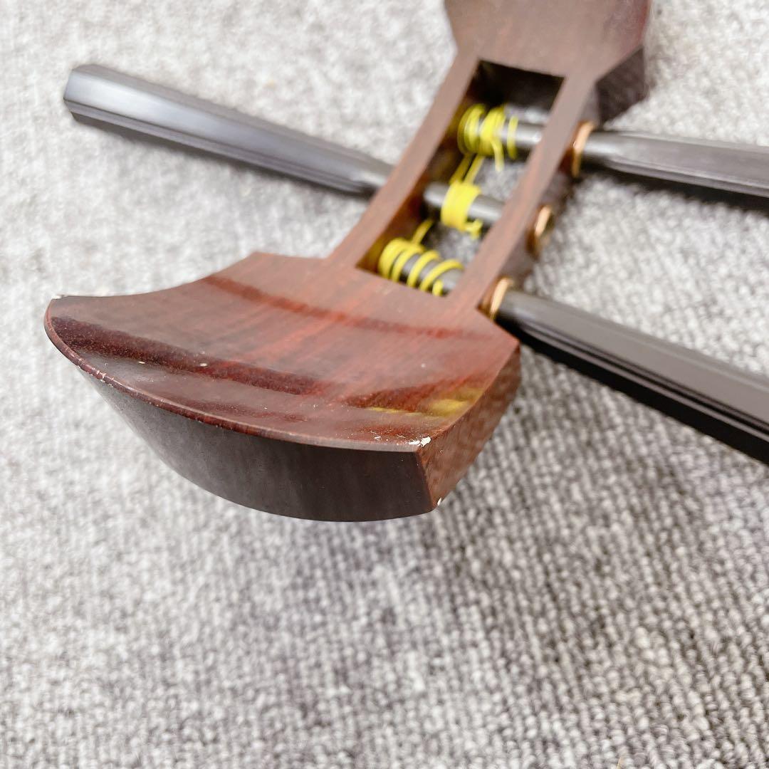 三味線 中棹 紅木 一本溝 犬皮 子持ち綾杉彫り 和楽器