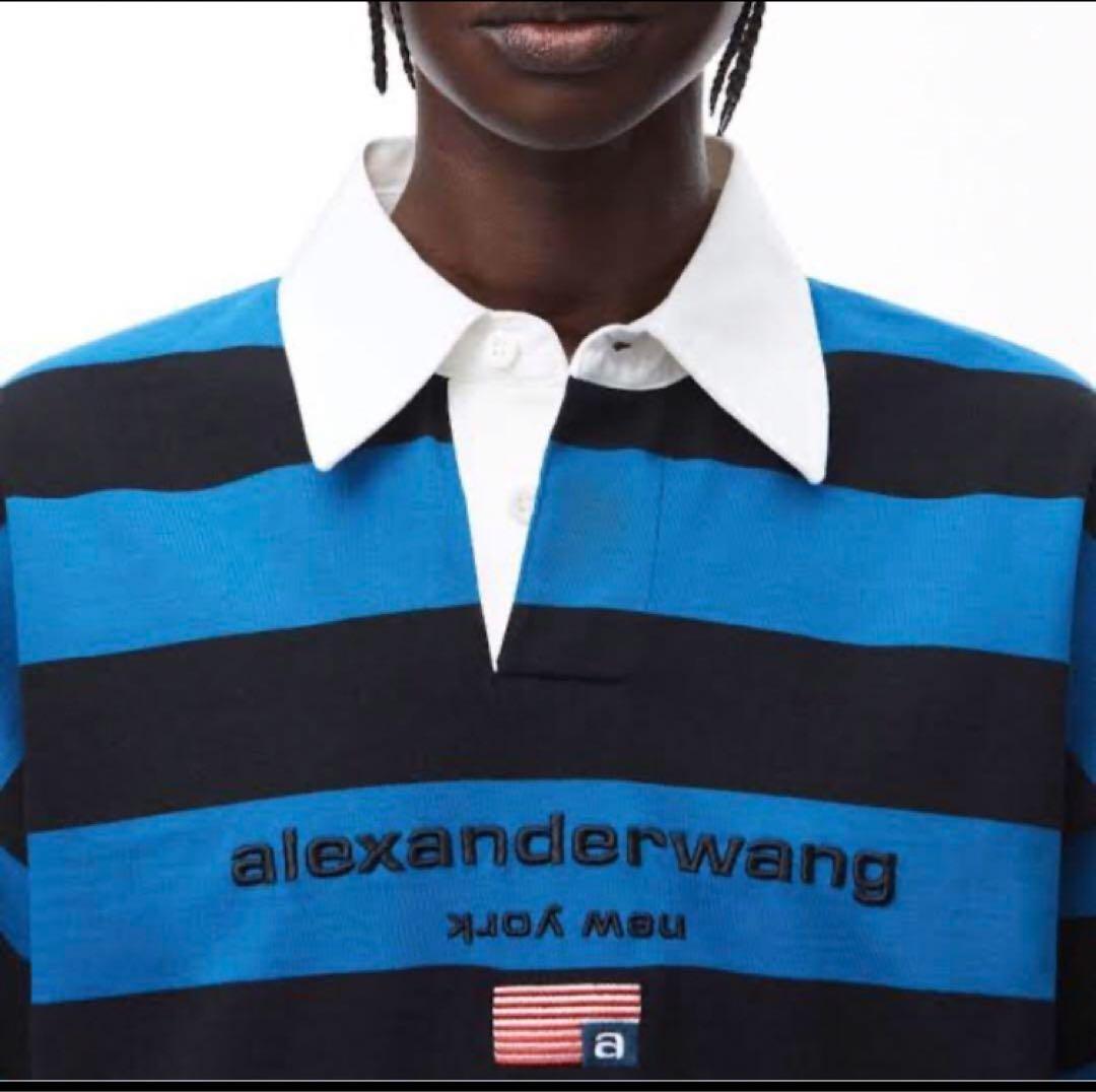 alexander wang ストライプポロシャツ 長袖