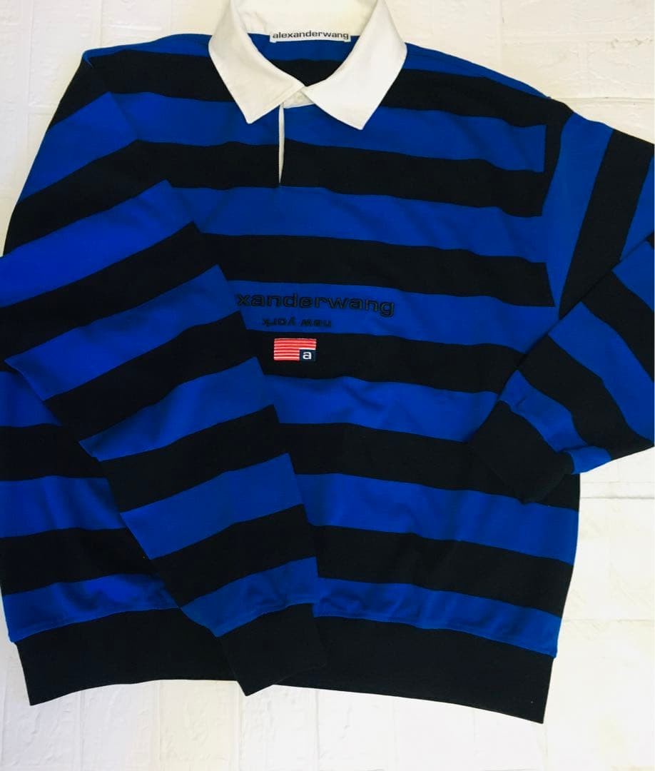 alexander wang ストライプポロシャツ 長袖