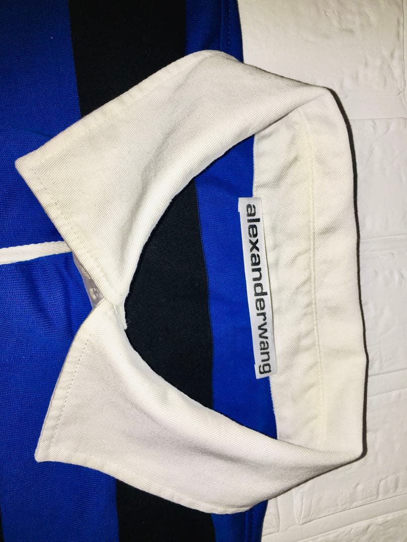 alexander wang ストライプポロシャツ 長袖