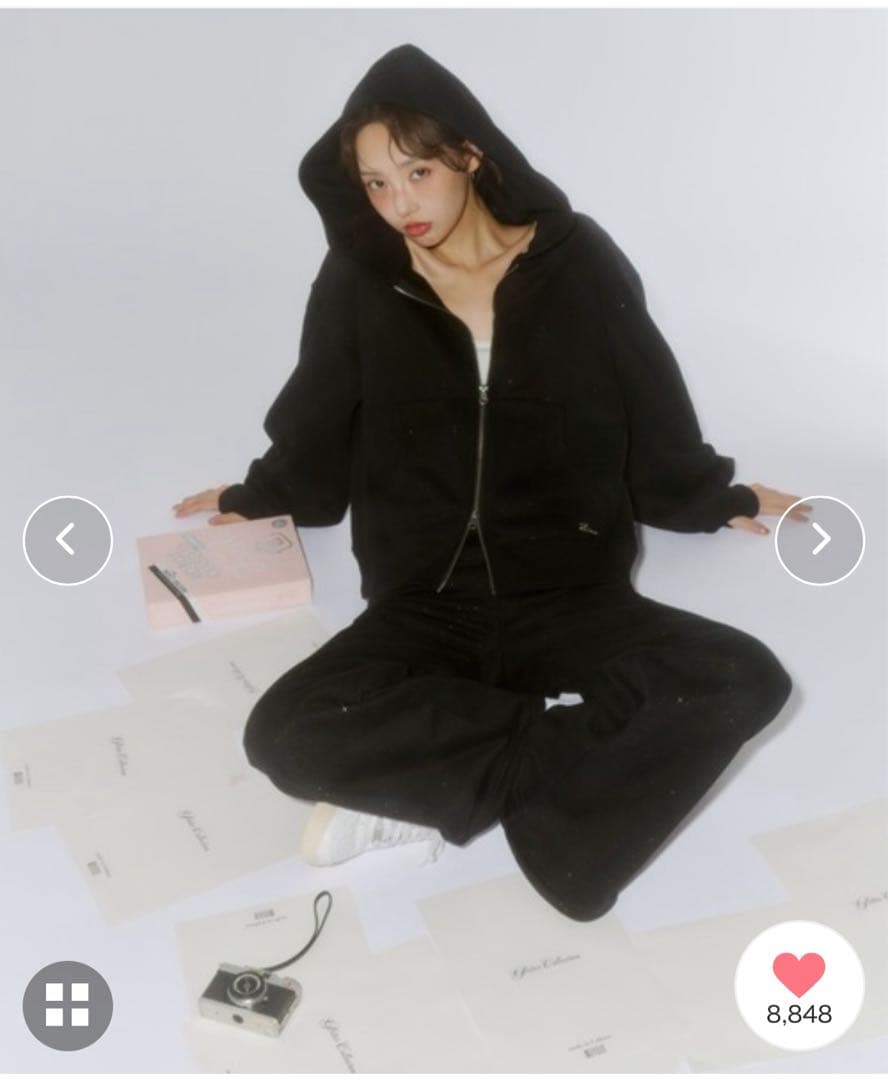 Lallana ラメココジップアップフーディー　セットアップ