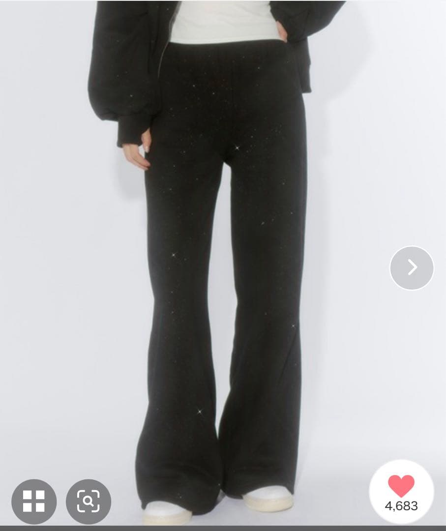 Lallana ラメココジップアップフーディー　セットアップ