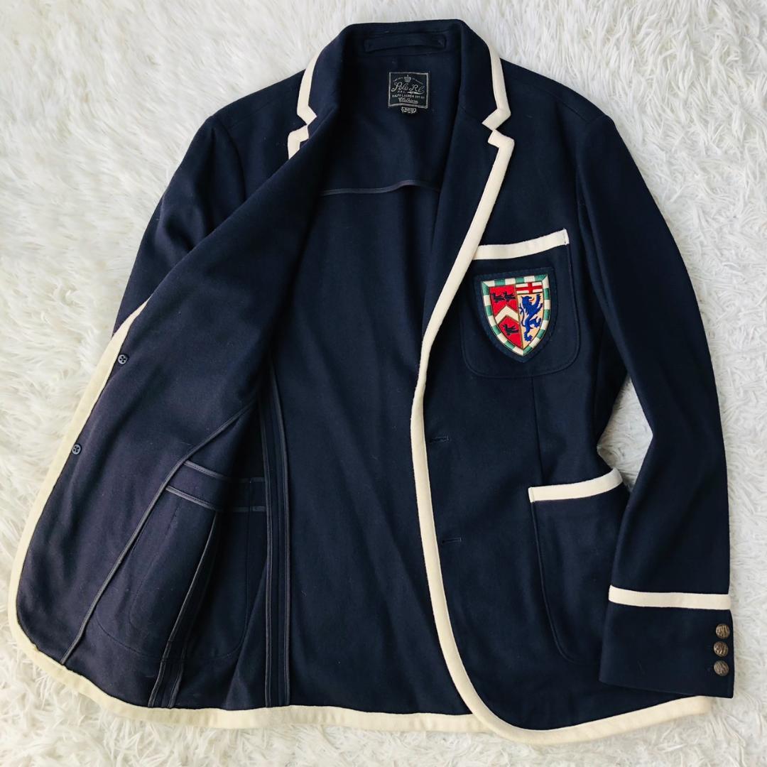 【希少】ポロラルフローレン★テーラードジャケット エンブレム ブレザー XL相当
