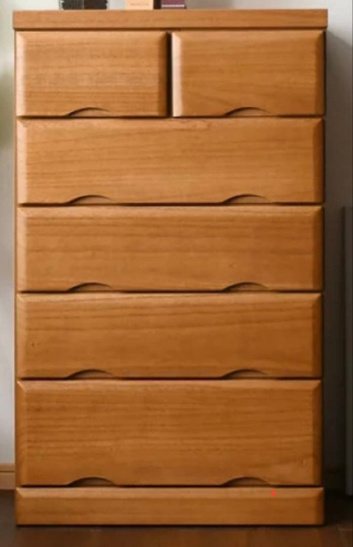 ナチュラルウッド 5段チェスト桐タンス