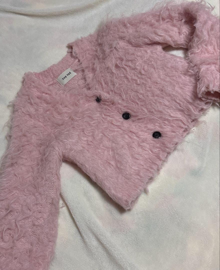 トップス the toe WESTMINSTER SHAGGY CARDIGAN pink
