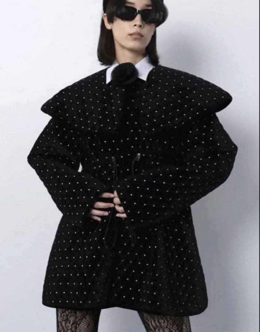 Bibiy ODETTE COAT ビックカラーコート　ドットコート