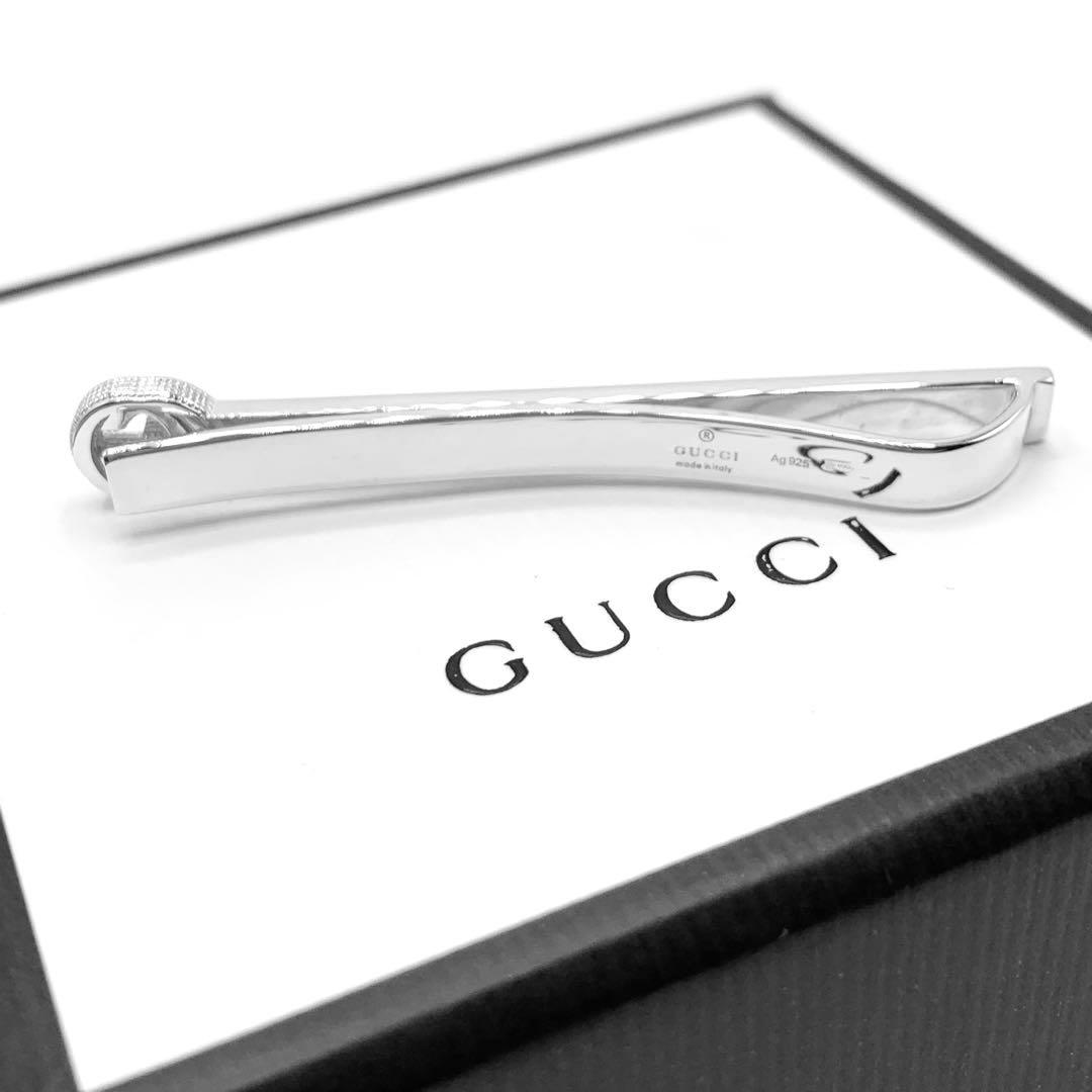 【鏡面仕上】GUCCI ネクタイピン　オシャレ　インターロッキングG 925