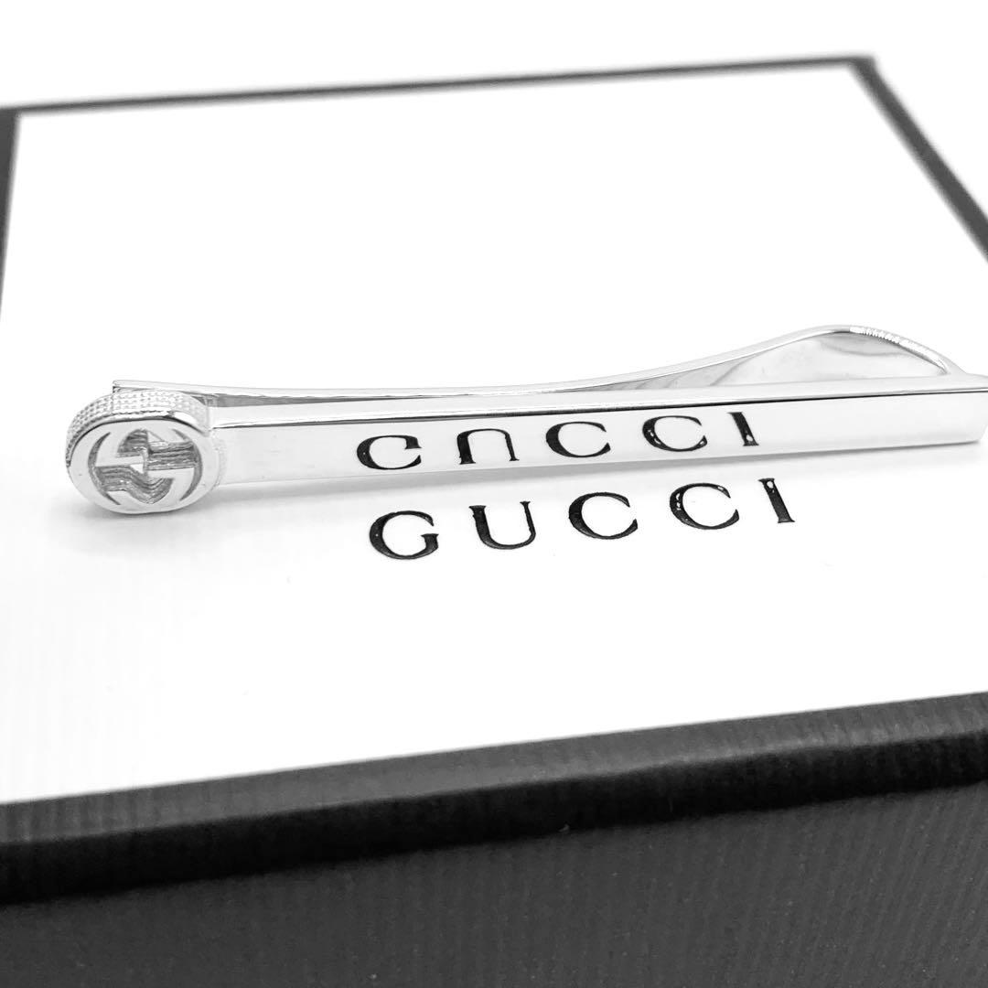 【鏡面仕上】GUCCI ネクタイピン　オシャレ　インターロッキングG 925