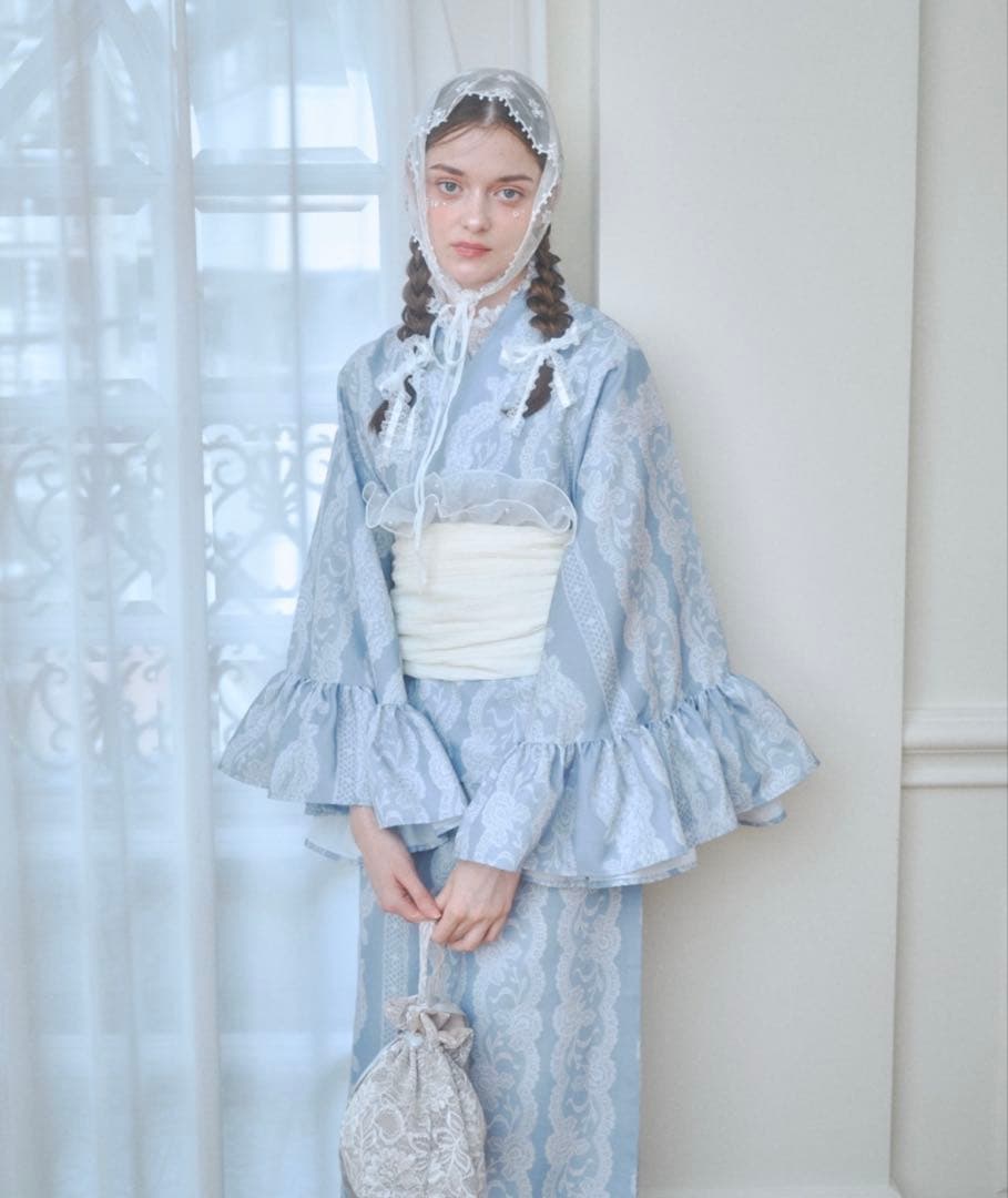 Lovilyn セパレート浴衣(帯セット) ブルー