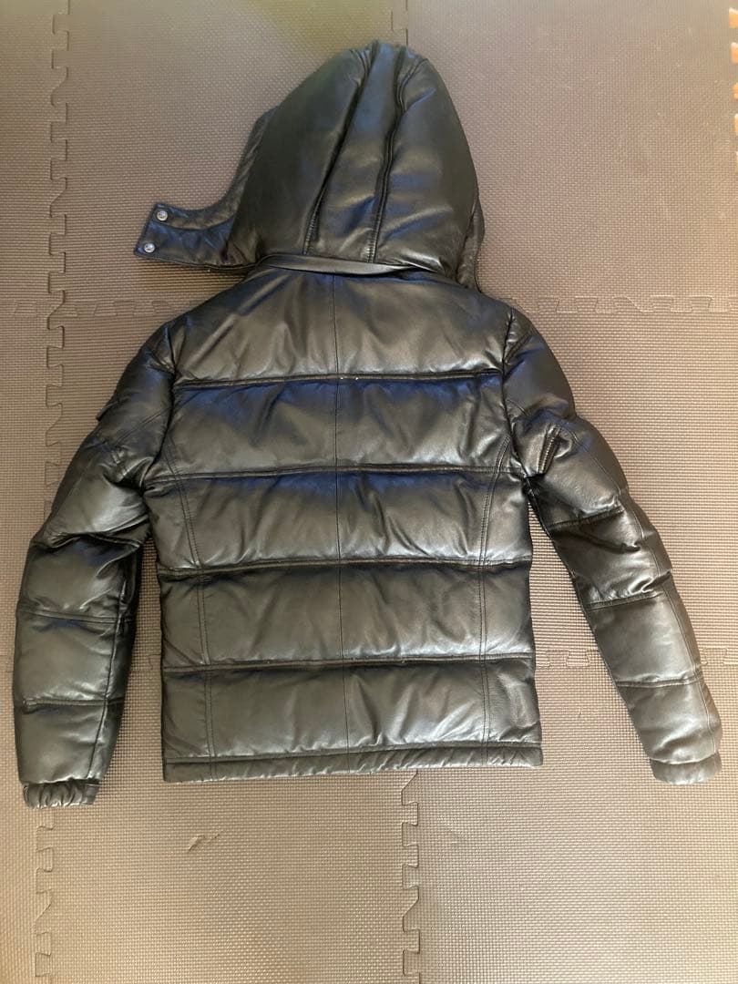 JACKROSEブラック フード付き 本革レザーダウンジャケット（羊） サイズ3