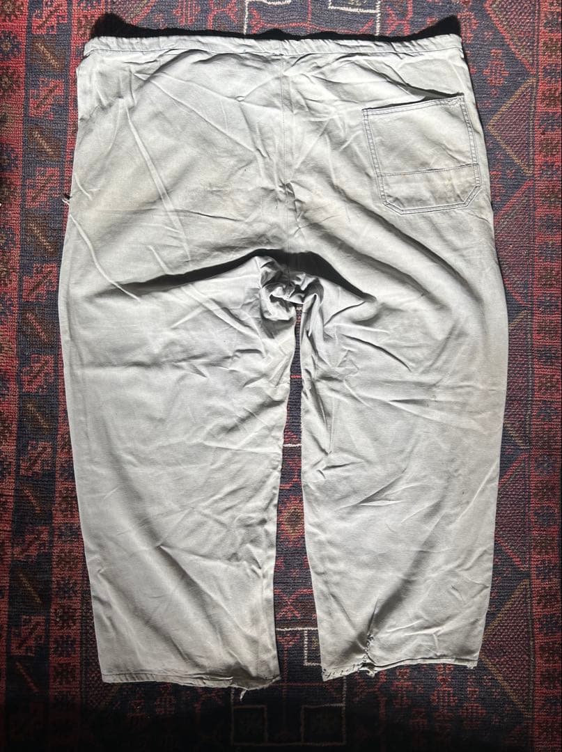 40s ワークパンツ　ボロの美学　ダブルニー