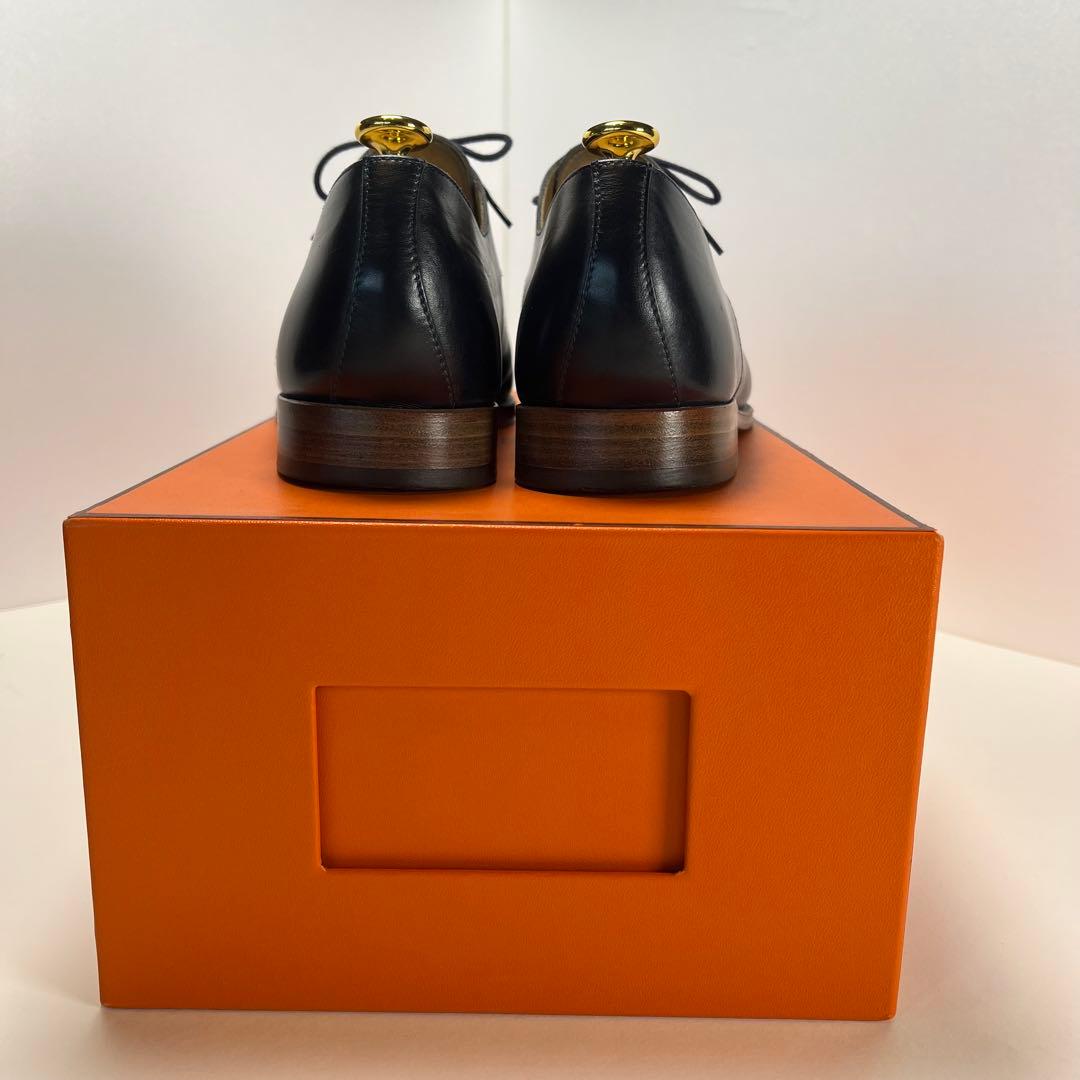 エルメス ストレートチップ 外羽根 レザー ダービーシューズ イタリア製 革靴