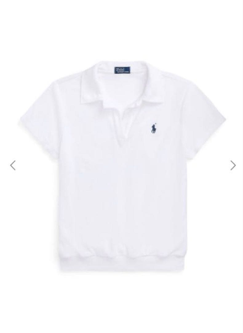 ラルフローレン♡シュランケン フィット テリー ポロ シャツ　パイル　ホワイト