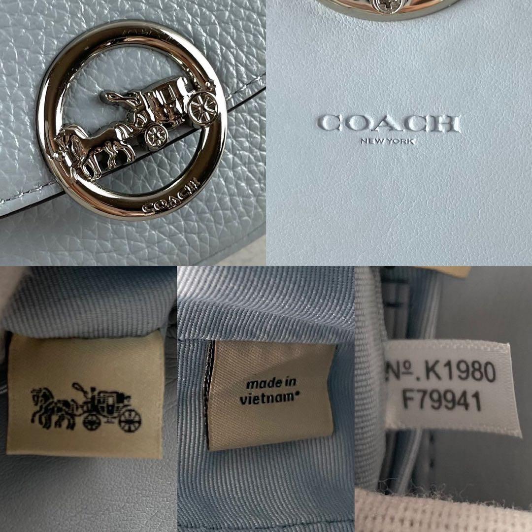 ✨美品✨コーチ　ボディバッグ　ショルダーバッグ 2way 馬車金具　レザー　青