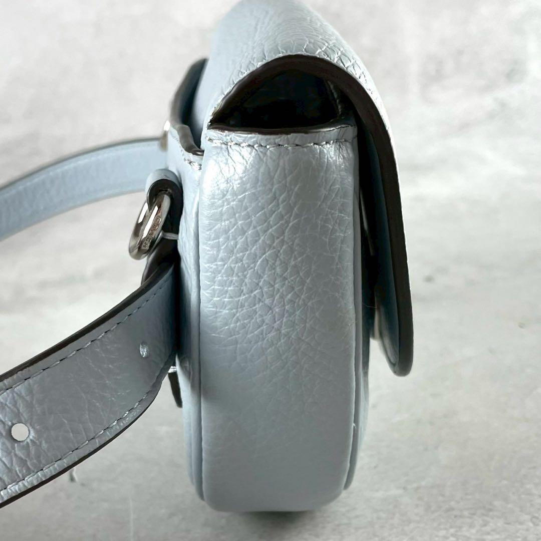 ✨美品✨コーチ　ボディバッグ　ショルダーバッグ 2way 馬車金具　レザー　青