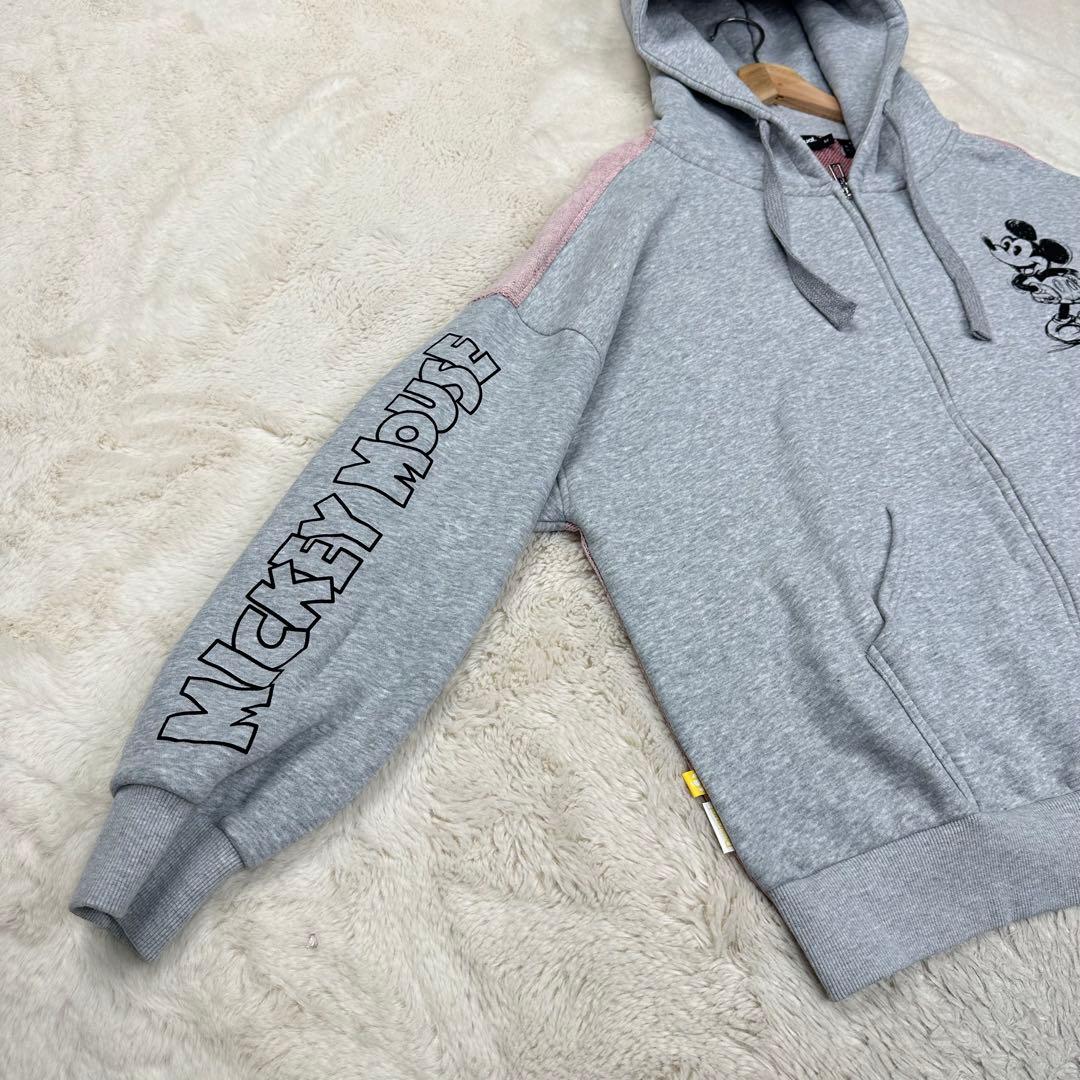 美品✨デシグアル×ミッキー 背面ジャカードニット パーカー オーバーサイズ 希少