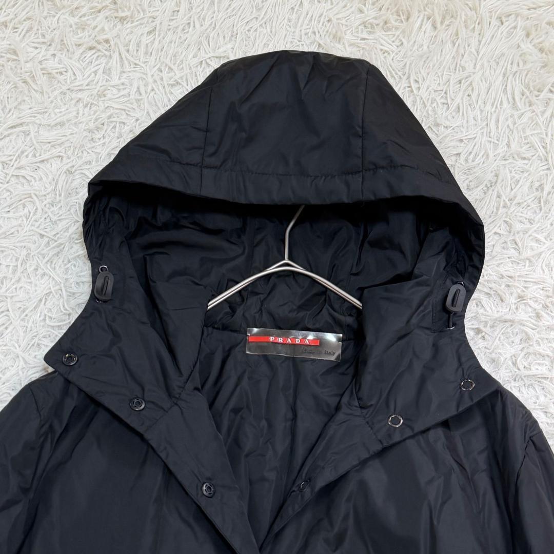 17452✨プラダスポーツ L ラバーロゴ ナイロンパーカー ブラック