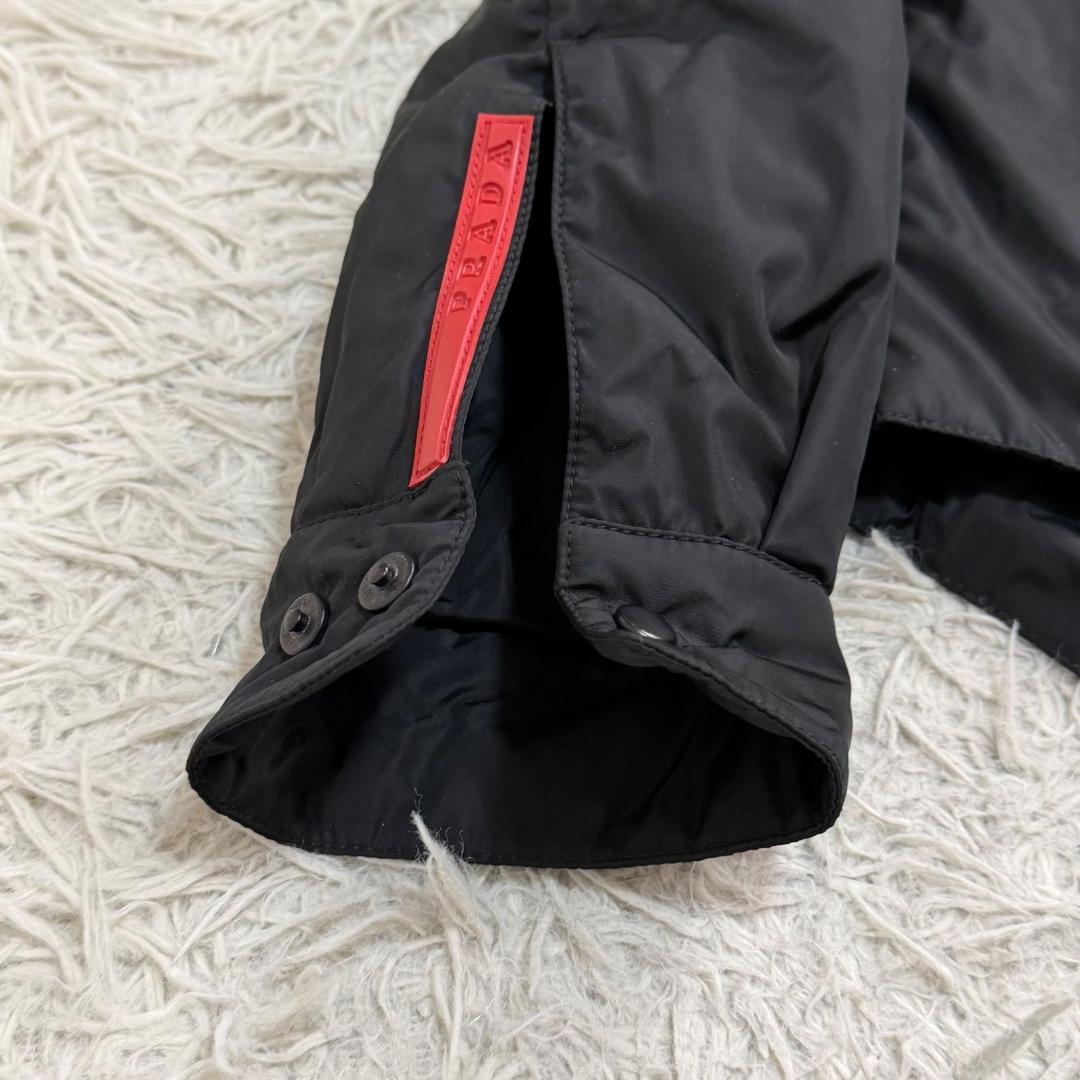 17452✨プラダスポーツ L ラバーロゴ ナイロンパーカー ブラック