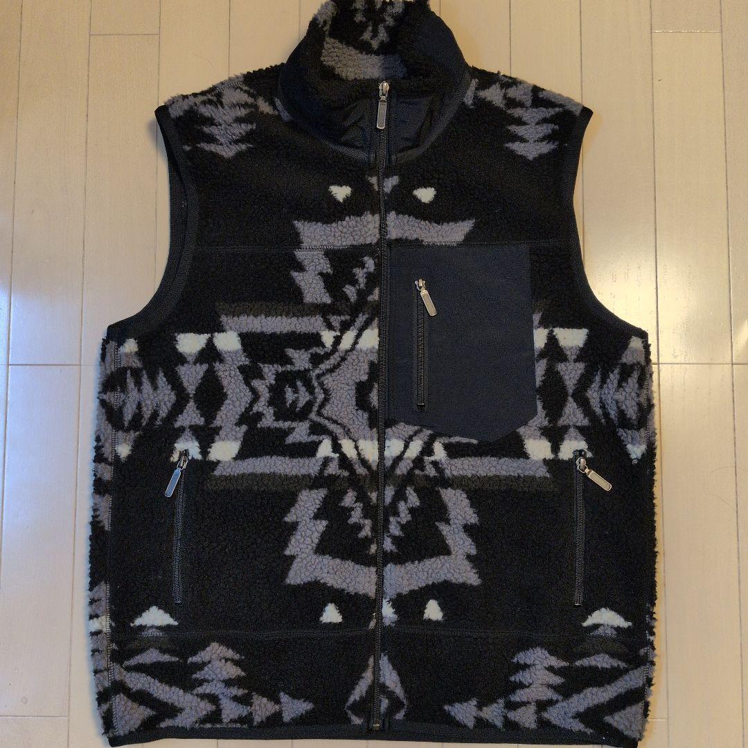 PENDLETON フリースベスト 総柄 ブラック Ｌ
