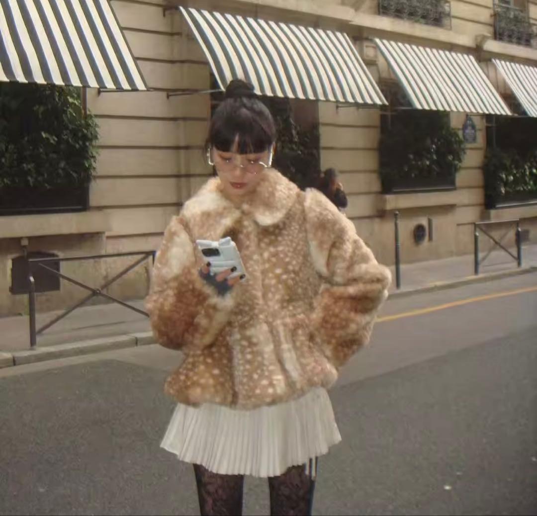 ファーコート　ショート丈　バンビ