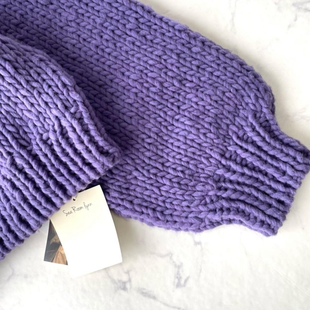 【新品】シールームリン ハンドメイド ウール マルチカーディガン パープル F