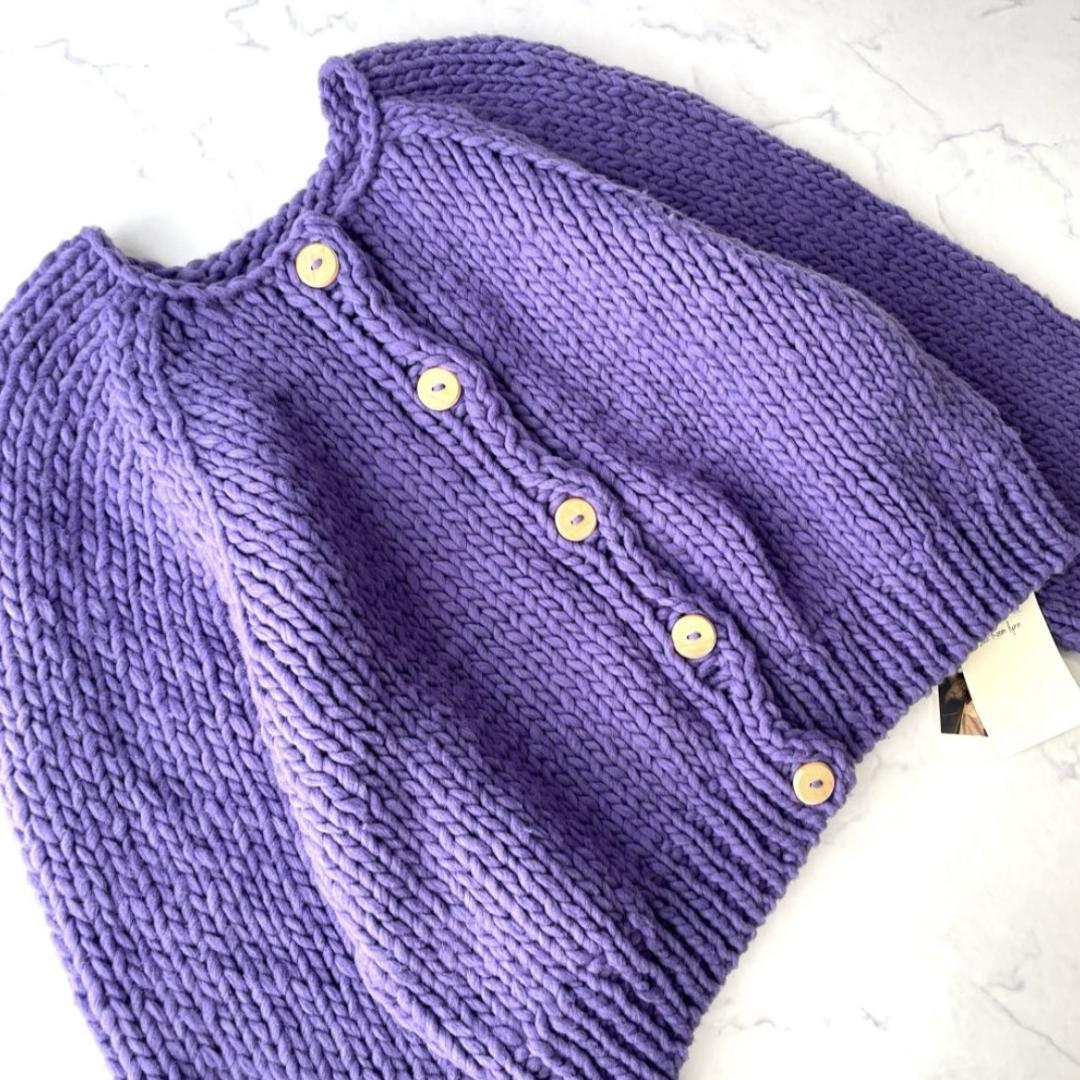 【新品】シールームリン ハンドメイド ウール マルチカーディガン パープル F
