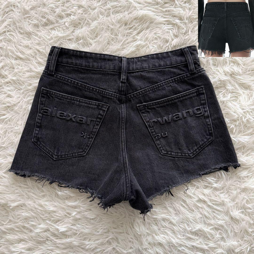 【アレキサンダーワン】bite ハイライズデニムショーツ　エンボスロゴ 26