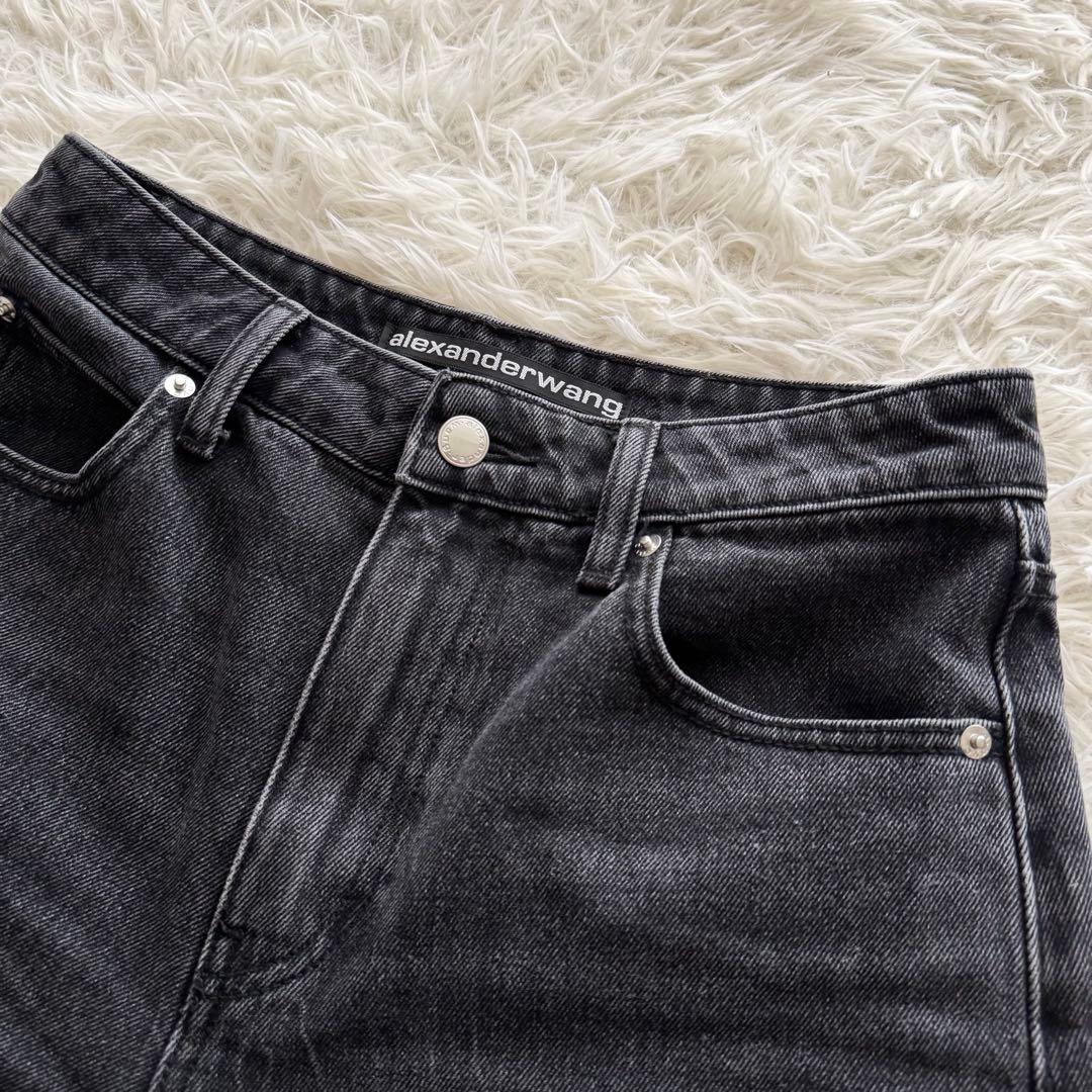 【アレキサンダーワン】bite ハイライズデニムショーツ　エンボスロゴ 26