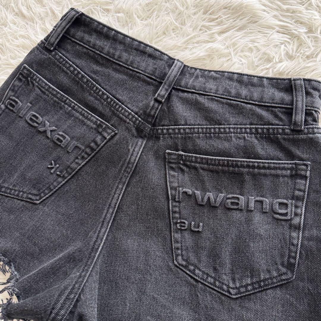 【アレキサンダーワン】bite ハイライズデニムショーツ　エンボスロゴ 26