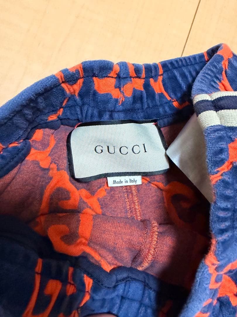 ま*ん様 GUCCI GGロゴ ショートパンツ ネイビー/オレンジ