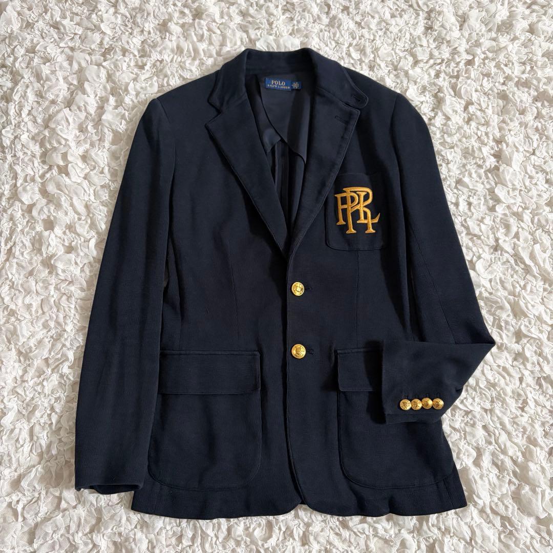 ポロラルフローレン　紺ブレ　ジャケット　金ボタン　ネイビー　ロゴ刺繍　サイズ4