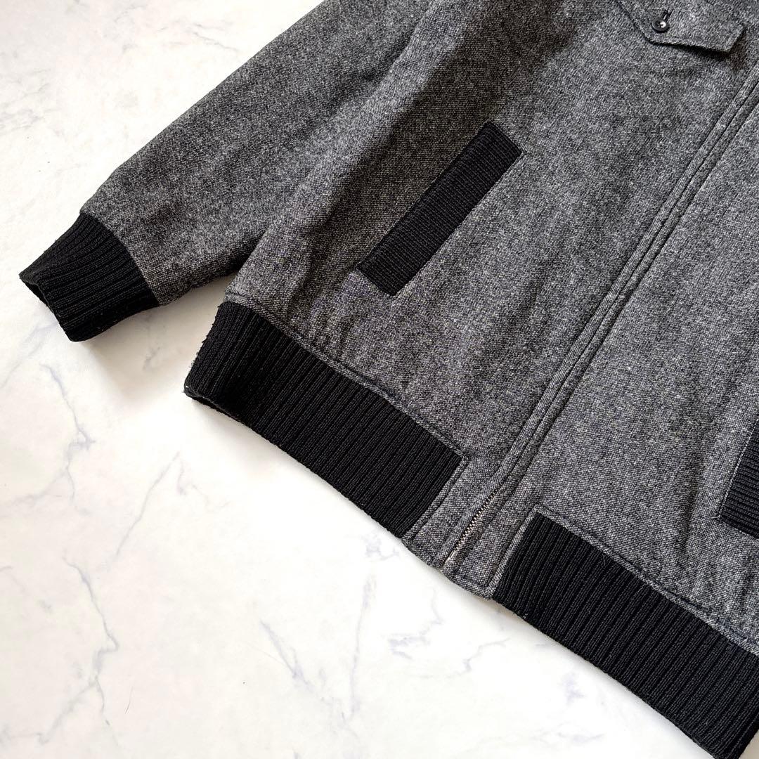 【FRED PERRY】ウールキルティングジャケット　刺繍ロゴ　ハイネック　L