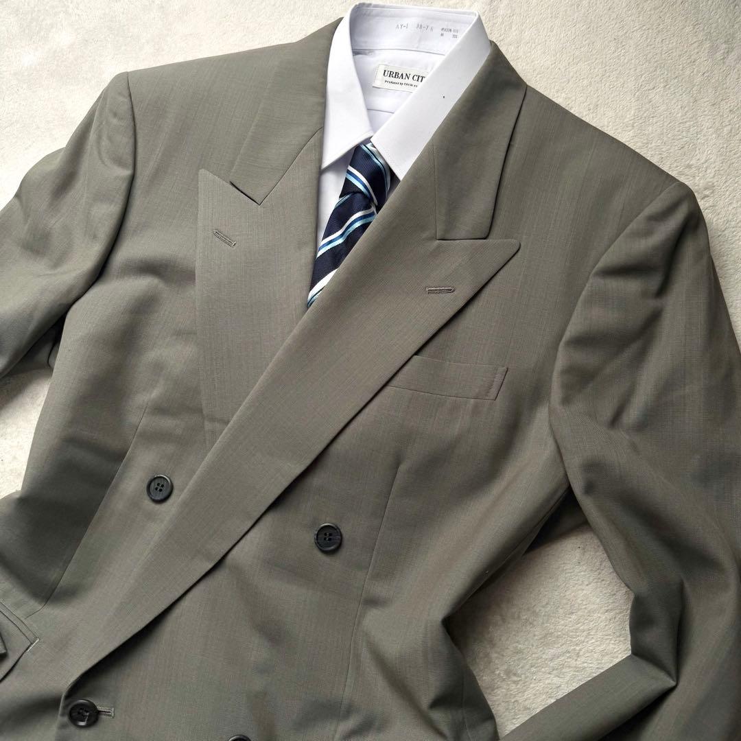 美品 希少カラー クリスチャンディオール スーツ ダブル L グリーン