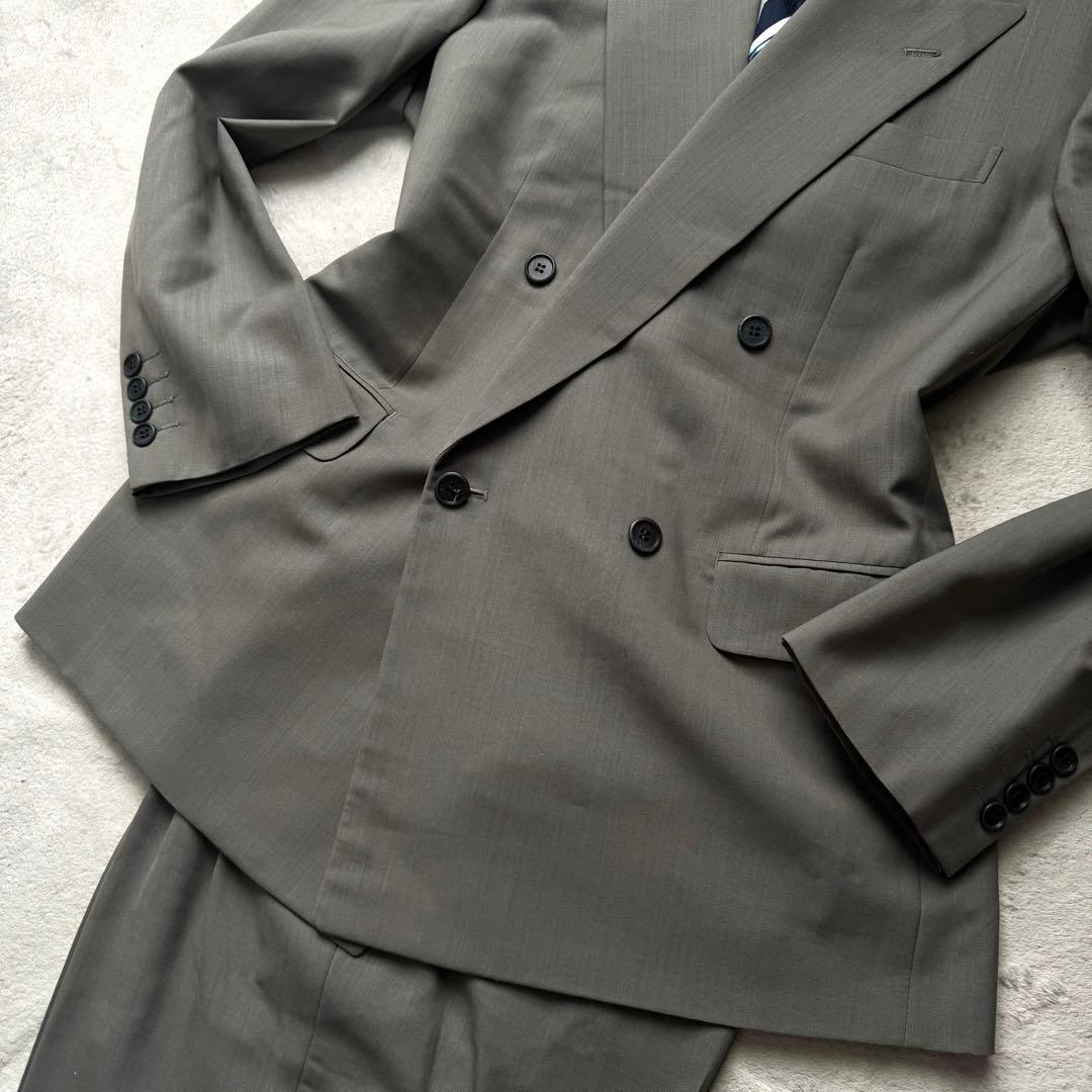 美品 希少カラー クリスチャンディオール スーツ ダブル L グリーン