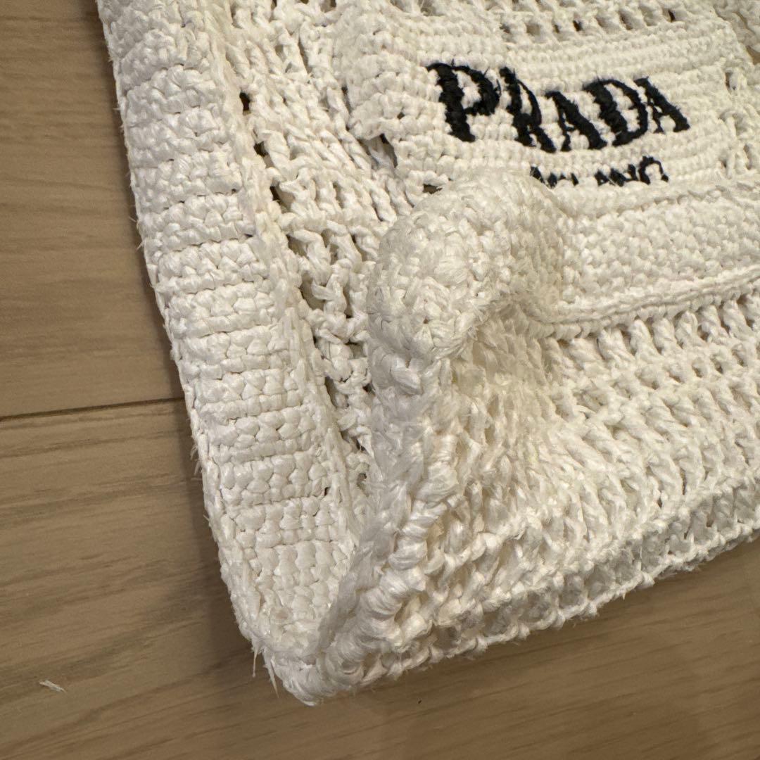 PRADA クロシェ　ラフィアトート