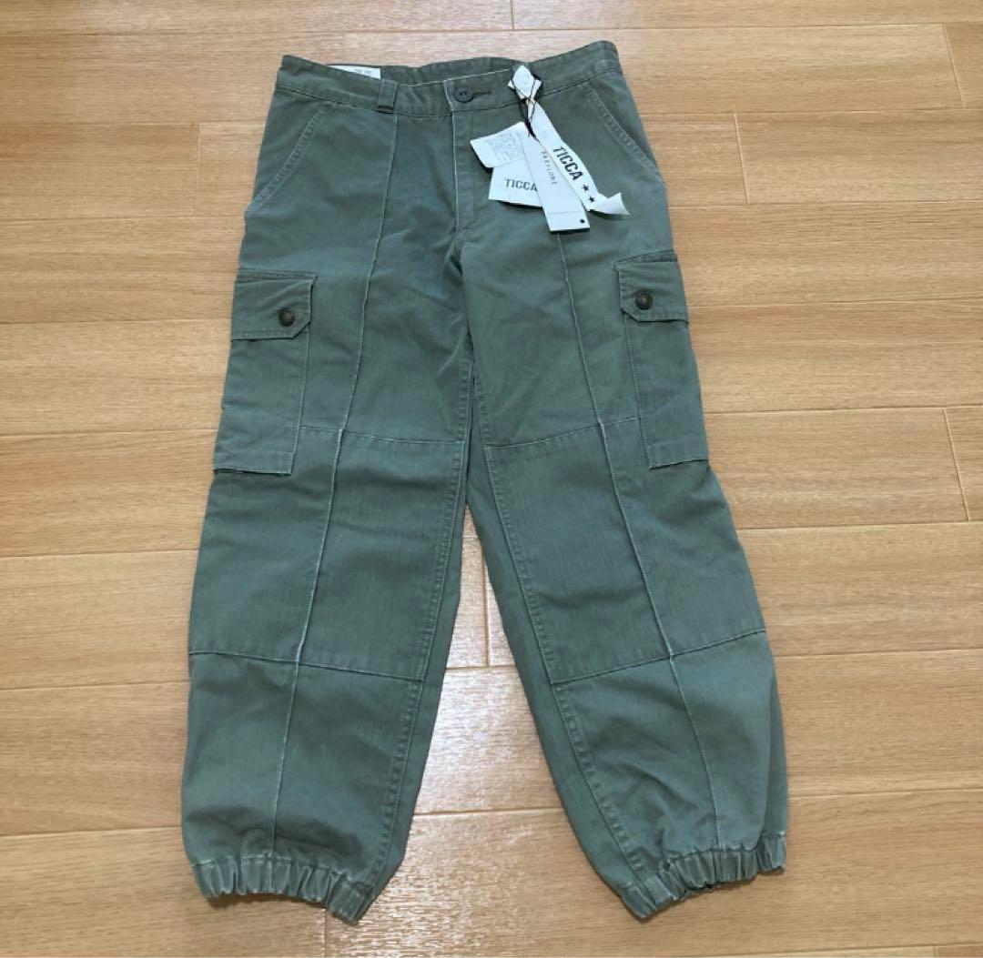 【新品未使用】ティッカ クロップドカーゴパンツ　現行 カーキ 日本製