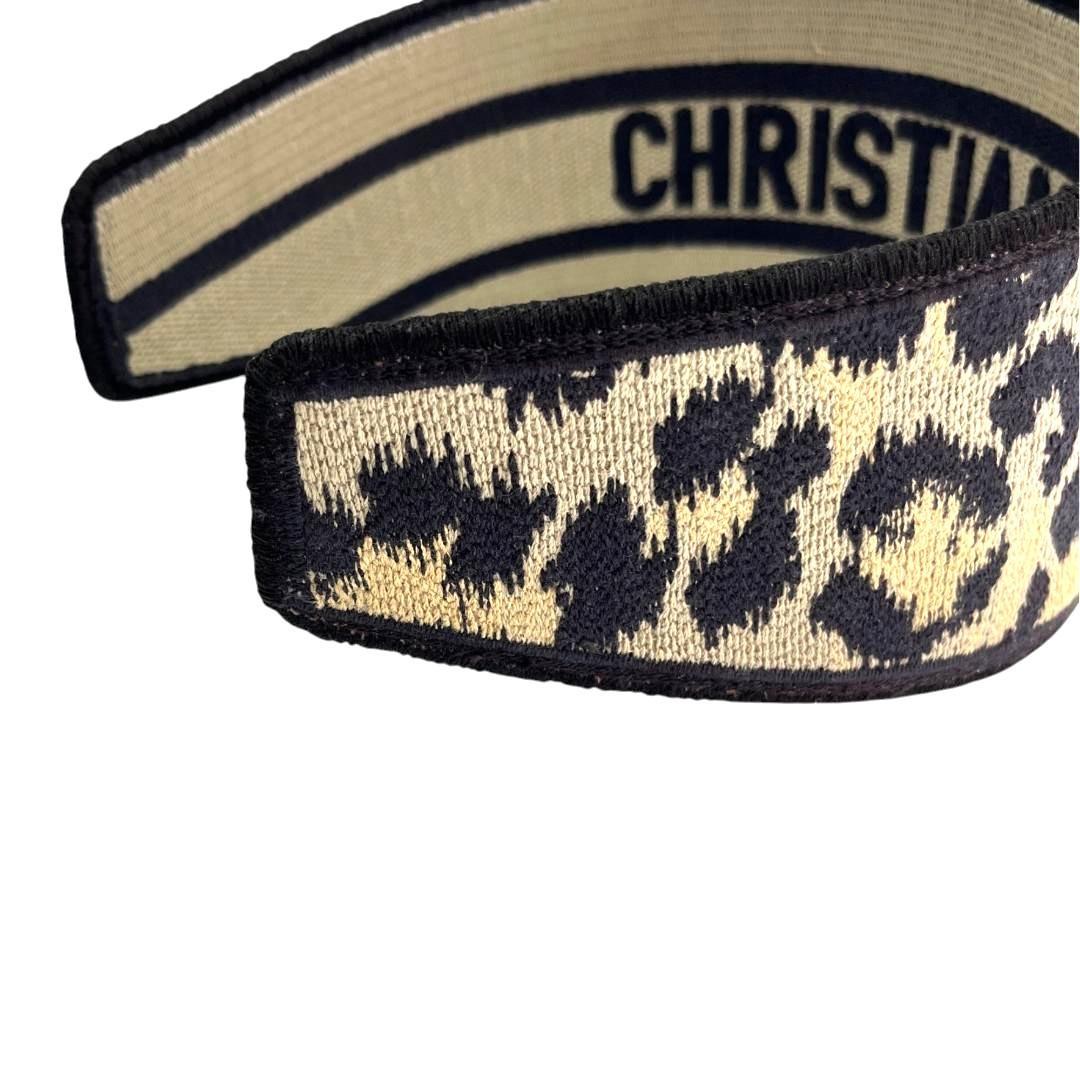 美品 Dior ディオール オブリーク カチューシャ ヘッドバンド レオパード