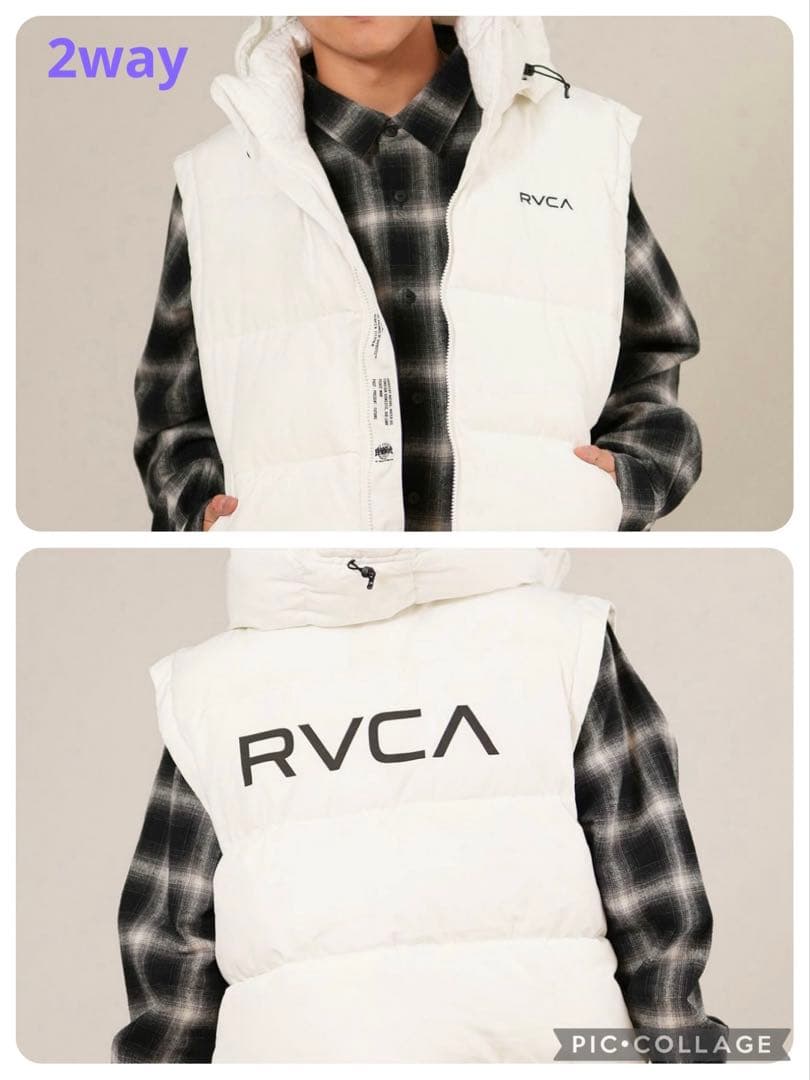 RVCA　ルーカ 中綿ベスト ダウンベスト バックロゴ 2WAY　軽量