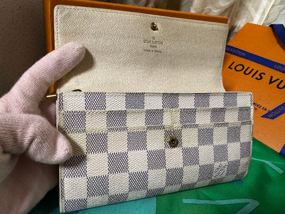 ルイヴィトン ポルトフォイユサラ ダミエアズール 長財布 良品