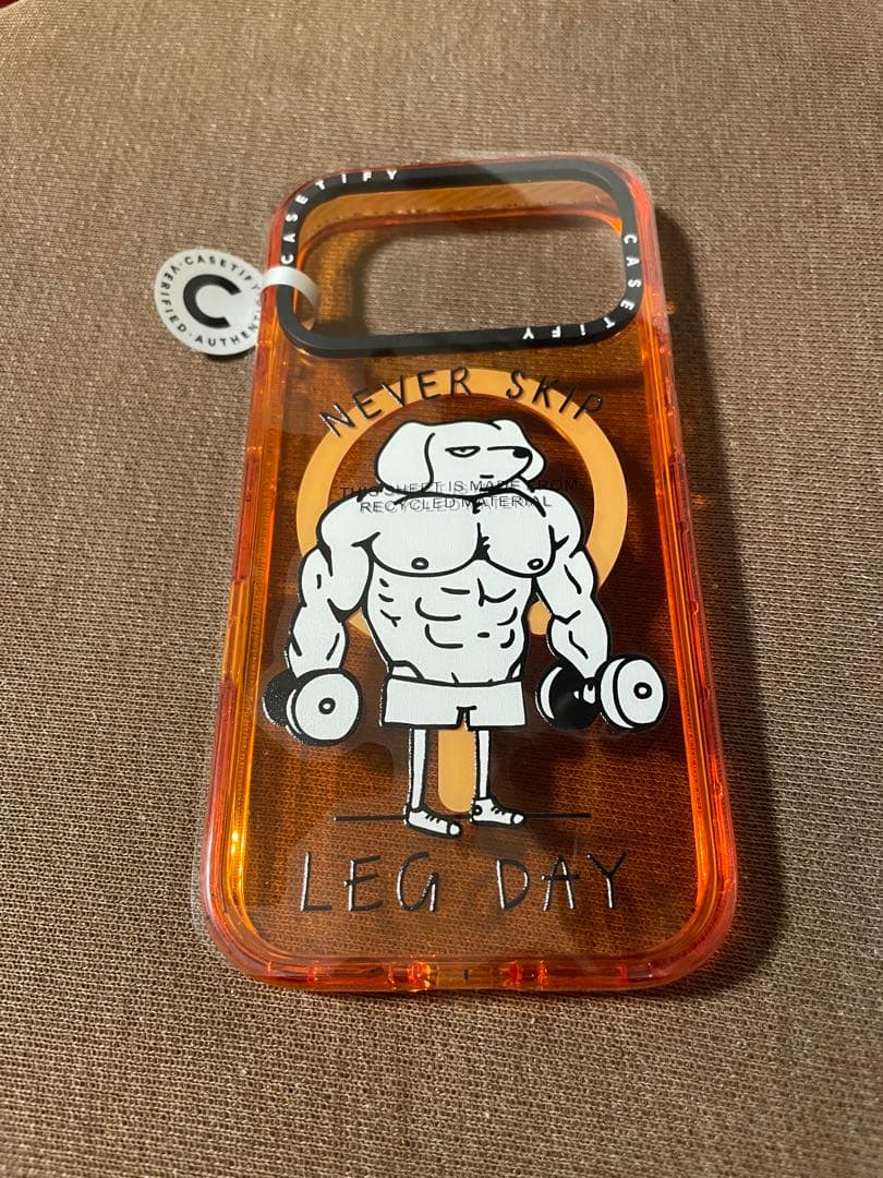 iPhoneアクセサリー CASETiFY iPhone17pro NEVER SKIP LEG DAY