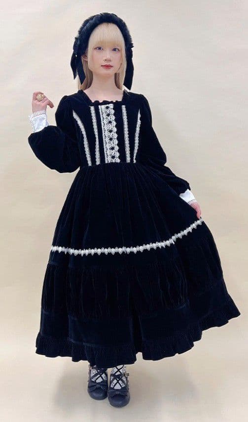 Chalmiere　シャルミエール　ウィンターワンピース　ブラック