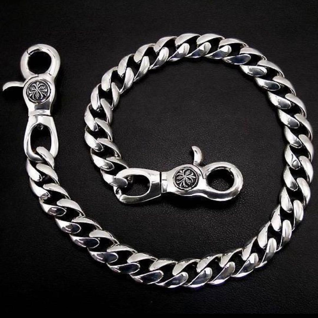 【美品❗️】カスタム用 シルバー925 ウォレットチェーン 4コマ