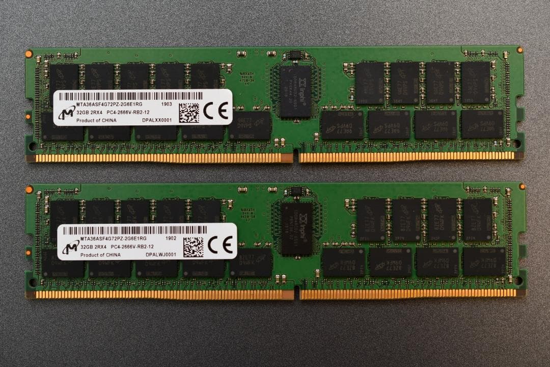 【動作品】DDR4 128GB 2666MHzメモリ (32GBx4枚組)