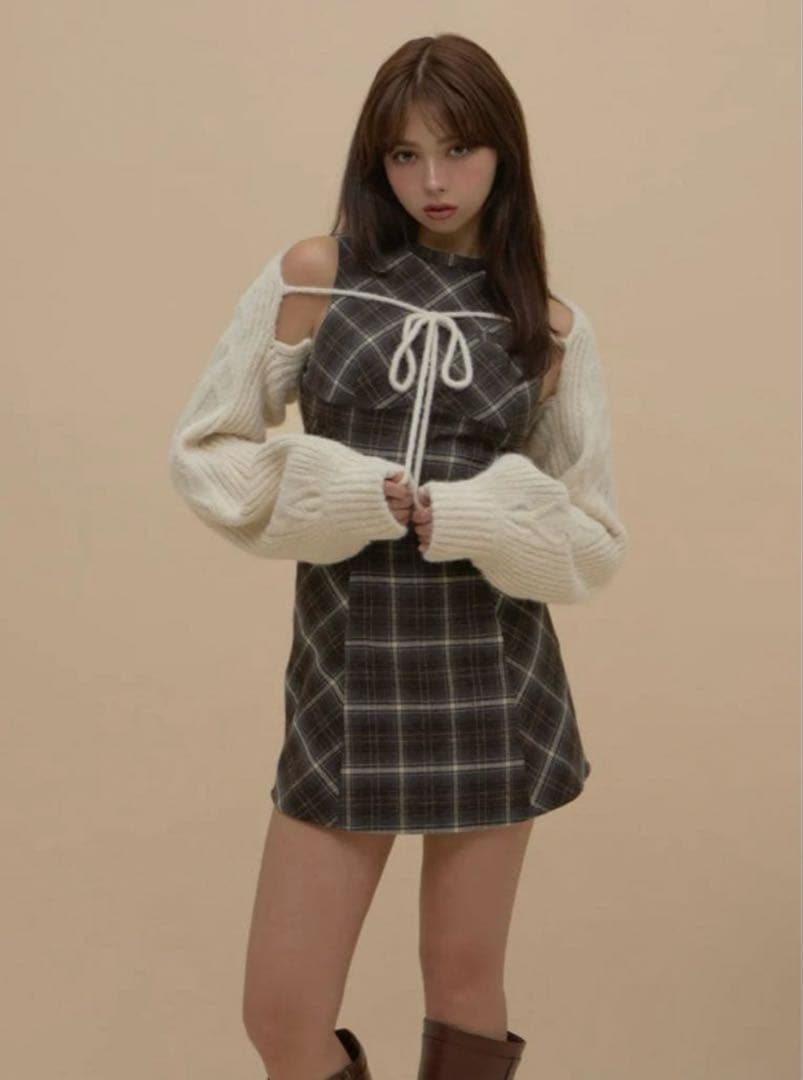 アンドマリー　Mimi check set mini dress ANDMARY