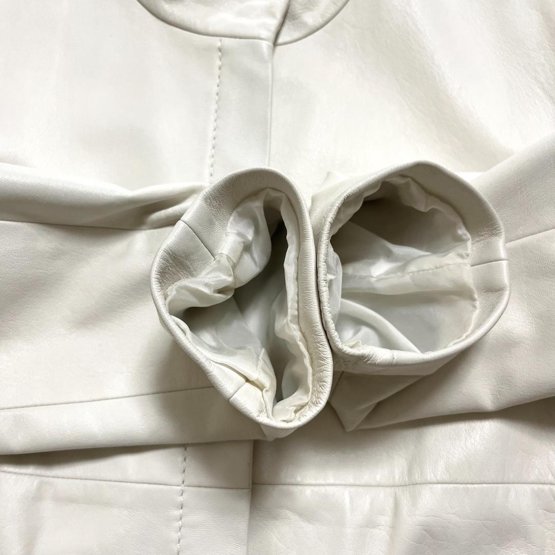 ✨MaxMara　マックスマーラ　レザージャケット　本革　ホワイト