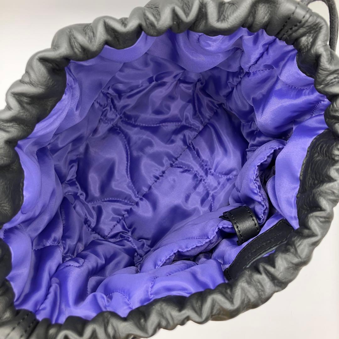 ☆希少美品☆ SLOW＆CO BEAMS 巾着バッグ 極美品 レザー 牛革